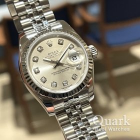 ロレックス デイトジャスト Ref.179174G シルバー10Pダイヤ