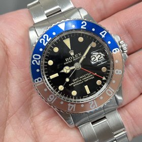 ロレックス GMTマスターI 1675 赤/青ベゼル ミラーダイヤル MK1ベゼル