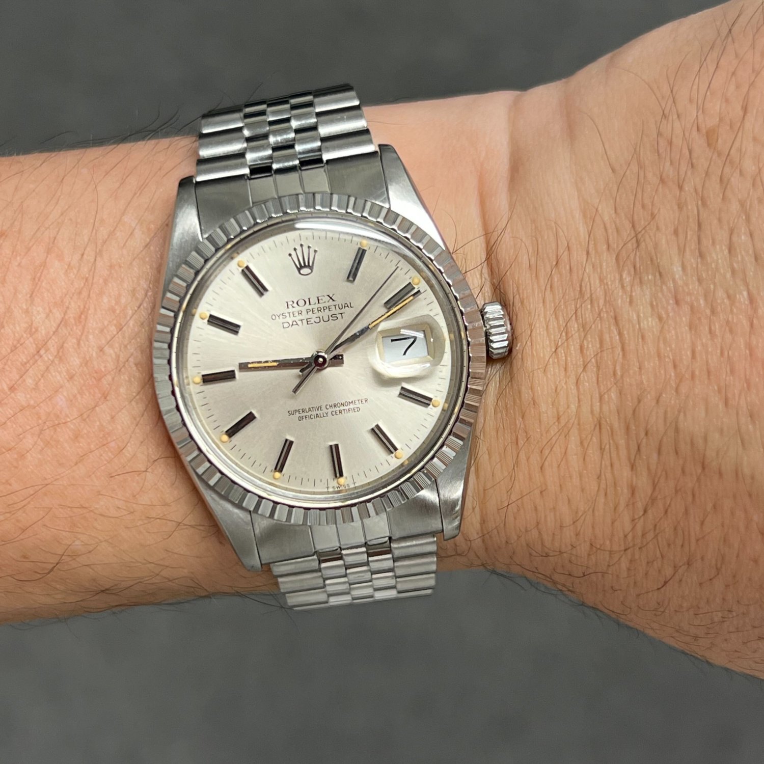 １９８０年製　ヴィンテージ　ＲＯＬＥＸ　デイトジャスト　１６０３０ ロレックス デイトジャスト 16030 オールステンレス ブルー 1985