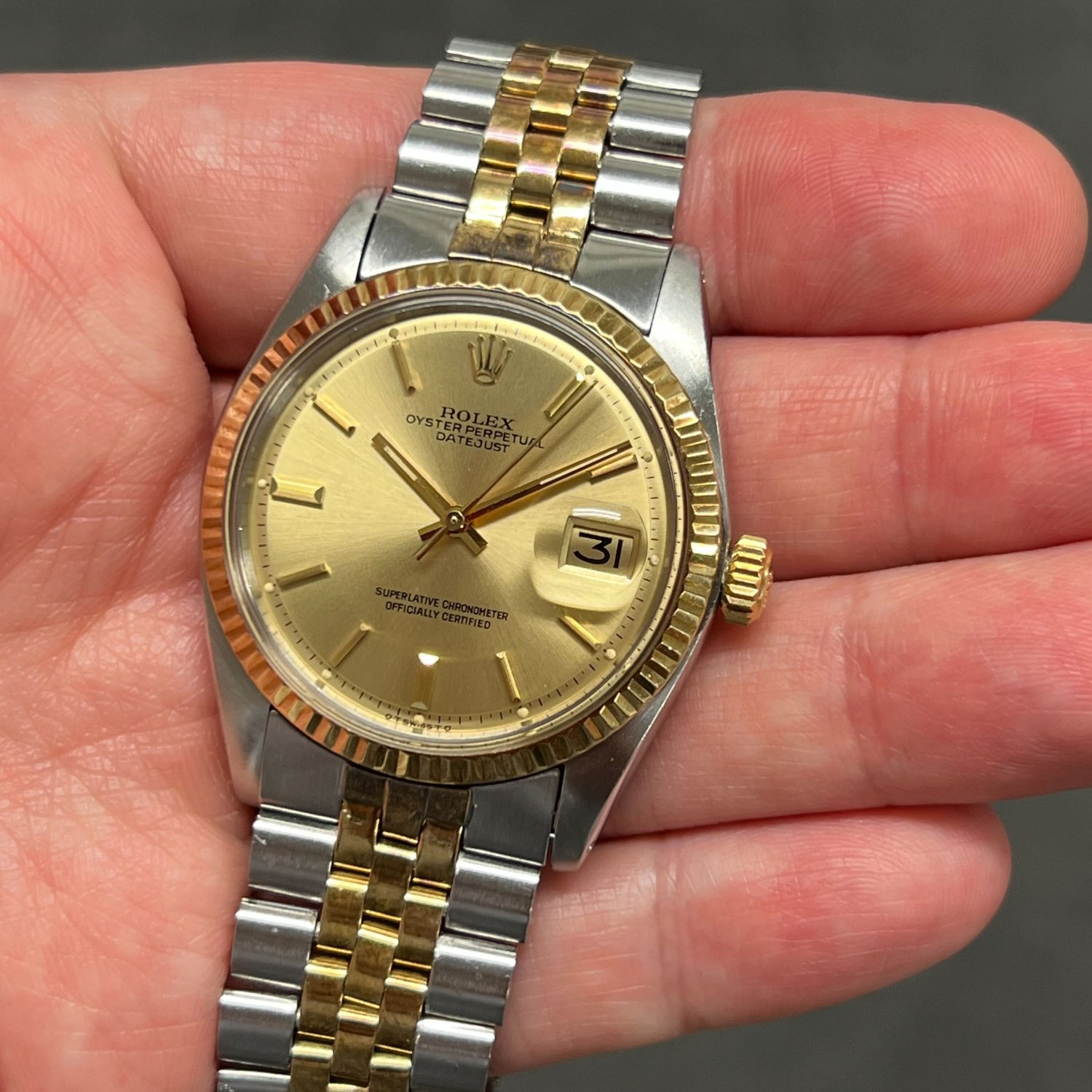 ロレックス デイトジャスト Ref.1601/3 シャンパンダイヤル