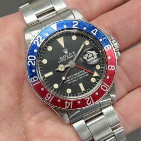 ロレックス GMTマスターI 1675 赤/青ベゼル MK1ダイヤル MK2ベゼル