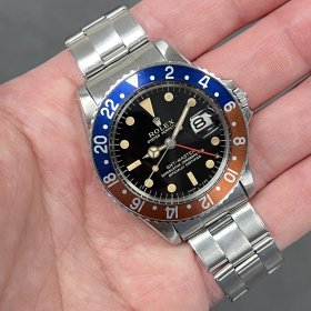 ロレックス GMTマスターI 1675 赤/青ベゼル ミラーダイヤル MK1ベゼル