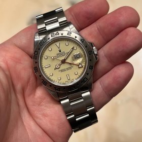 ロレックス エクスプローラーII 16550 アイボリーダイヤル センタースプリット