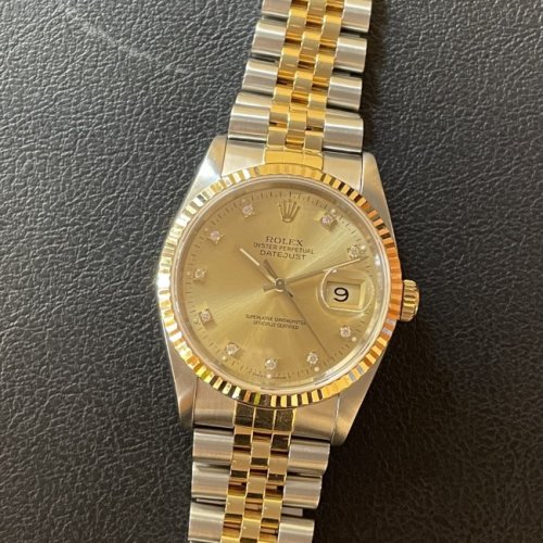 ロレックス デイトジャスト Ref.16233G シャンパン10Pダイヤ