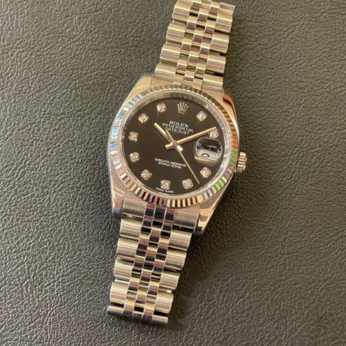 ロレックス デイトジャスト Ref.116234G ブラック10Pダイヤ