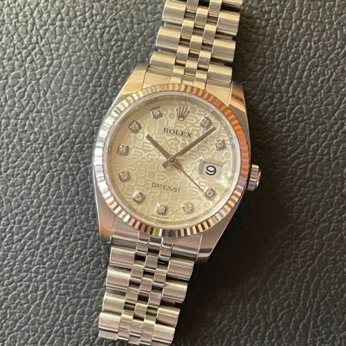 ロレックス デイトジャスト Ref.116234G シルバーコンピューター10Pダイヤ