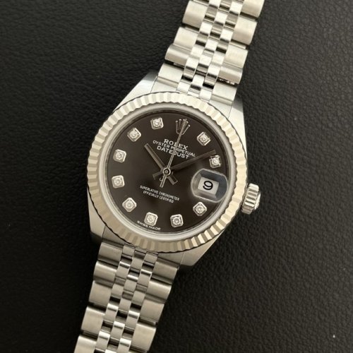 ロレックス デイトジャスト28 Ref.279174G ダークグレー10Pダイヤ