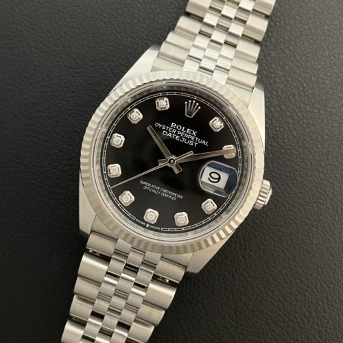 ロレックス デイトジャスト36 Ref.126234G ブライトブラック10Pダイヤ