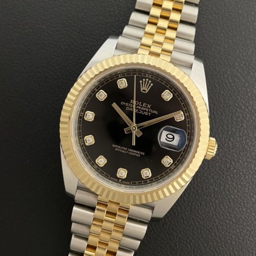 ロレックス デイトジャスト41 Ref.126333G ブライトブラック10Pダイヤ