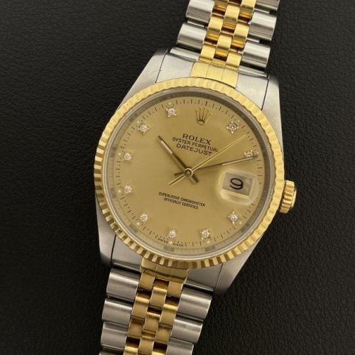ロレックス デイトジャスト Ref.16233G シャンパン10Pダイヤ