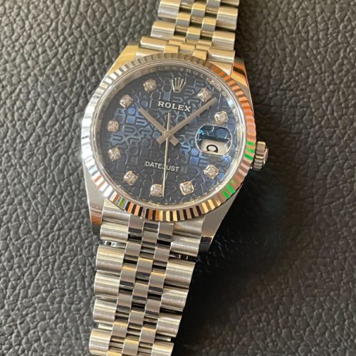 ロレックス デイトジャスト36 Ref.126234G ブルーコンピューター10Pダイヤ