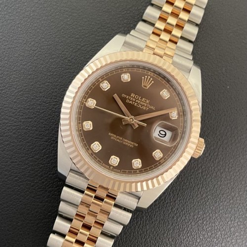 ロレックス デイトジャスト41 Ref.126331G チョコレート10P