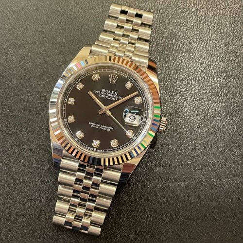 ロレックス デイトジャスト41 Ref.126334G ブラック10Pダイヤ