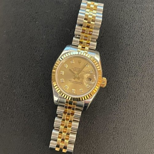 ロレックス デイトジャスト Ref.179173G シャンパン10Pダイヤ