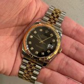 ロレックス デイトジャスト Ref.116233G ブラック10Pダイヤ 002