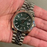 ロレックス デイトジャスト41 Ref.126334 ミントグリーンフル―テッドモチーフ 002