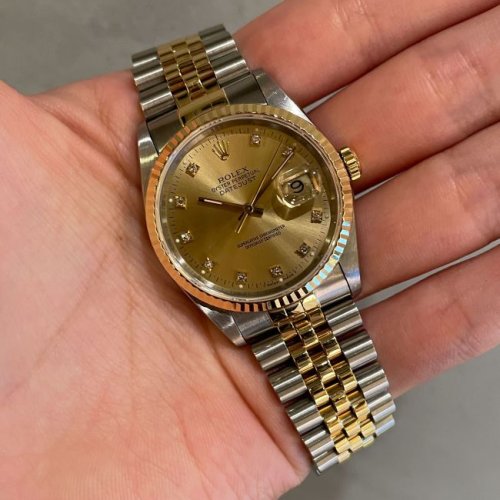 ロレックス デイトジャスト Ref.16233G シャンパン10Pダイヤ