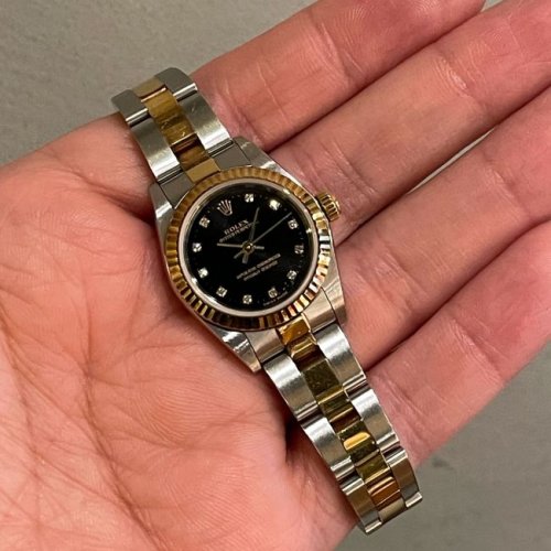 ロレックス オイスター・パーペチュアル Ref.76193G 最終大商談会対象品！　ブラック11Pダイヤ