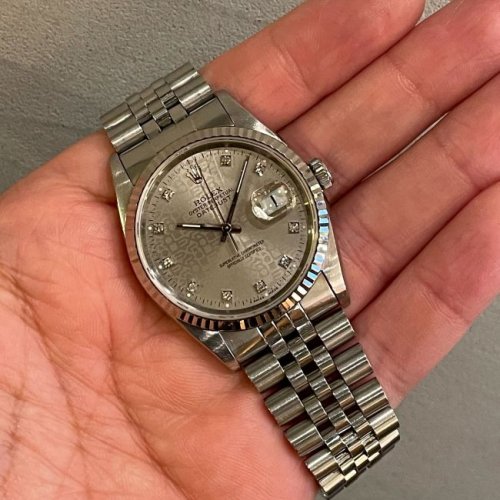 ロレックス デイトジャスト Ref.16234G グレープリントコンピューター10Pダイヤ