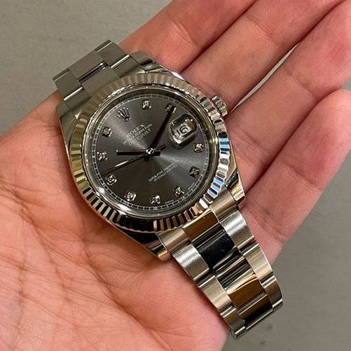 ロレックス デイトジャストII Ref.116334G グレー10Pダイヤ