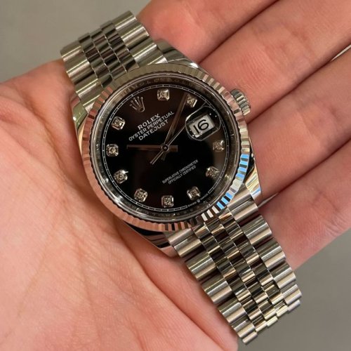 ロレックス デイトジャスト36 Ref.126234G ブラック10Pダイヤ