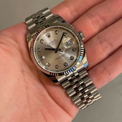ロレックス デイトジャスト Ref.116234G シルバー10Pダイヤ