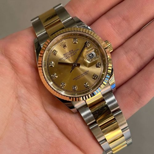 ロレックス デイトジャスト36 Ref.126233G シャンパン10Pダイヤ