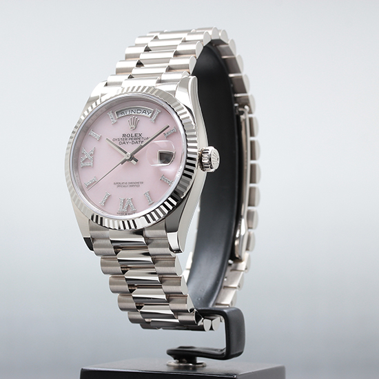 ヤニー6脚 128239 ピンクオパール ROLEX（ロレックス）デイデイト36 パヴェ
