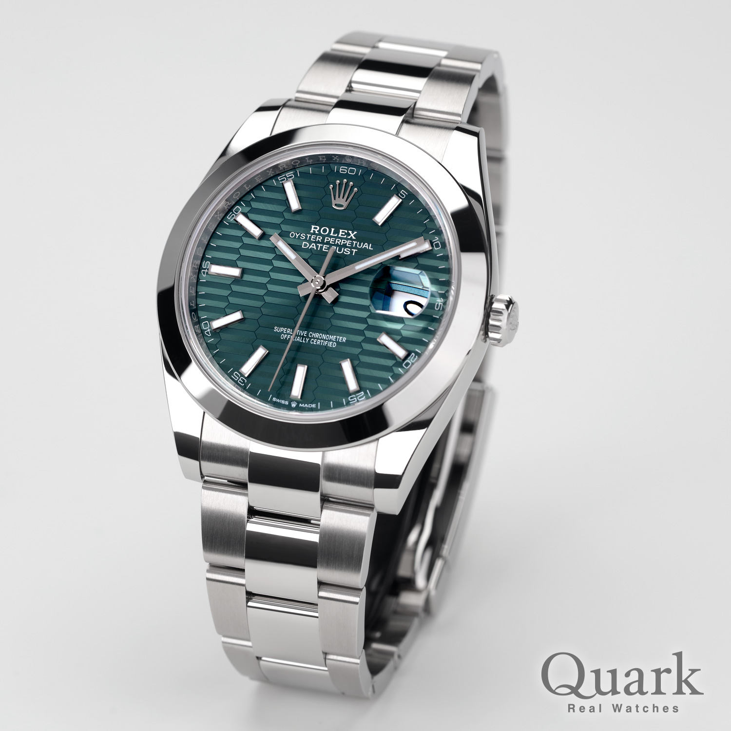 ロレックス デイトジャスト41 Ref.126300 ミントグリーンフルーテッドモチーフ