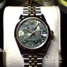 ロレックス デイトジャスト31 278273G オリーブグリーンダイヤモンド入りフローラルモチーフダイヤル