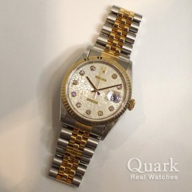 ロレックス デイトジャスト 16233G シルバーコンピューター10Pダイヤ