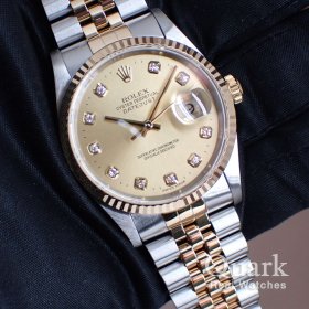 ロレックス デイトジャスト 16233G シャンパン10Pダイヤ