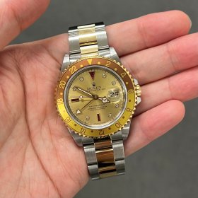 ロレックス GMTマスターII 16713RG シャンパン3Pルビー&8Pダイヤ 