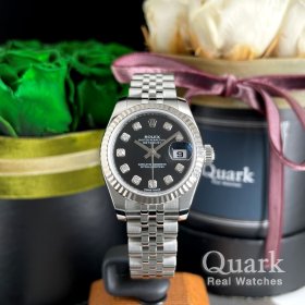 ロレックス デイトジャスト 179174G ブラック10Pダイヤ