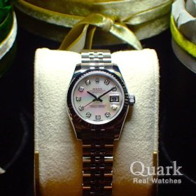 ロレックス デイトジャスト 179174NG ピンクシェル10Pダイヤ