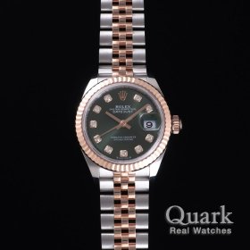 ロレックス デイトジャスト28 279171G オリーブグリーン10Pダイヤ