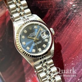 ロレックス デイトジャスト 79174G ブルー10Pダイヤ